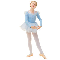 Ropa de baile para niños, leotardo de Ballet de manga larga de algodón para niñas, tutú de princesa Elsa, traje de baile chino, Otoño/Invierno
