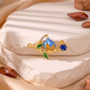 Accessori Fai da Te per Gioielli: Ciondolo a Forma di Fiore <span class=keywords><strong>Campanula</strong></span> dei Dodici Fiori di Nascita, Placcato Oro 18K su Rame, per Collana e Bracciale - Product Image 5