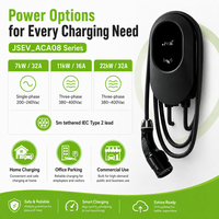 Cargador Inteligente para Vehículos Eléctricos de 7kW, 11kW y 22kW, Tipo 2, con Aplicación y RFID, para Carga Doméstica y Comercial