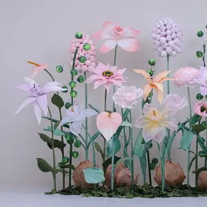 V196 özelleştirilmiş malzeme yapay flora dev sümbülü nergis Popsicle zambak ayçiçeği düğün otel ev dekorasyon