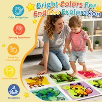 Dalles de sol sensorielles liquides interactives et colorées XIRDQYM D006/1 (6 pièces) - Matériel TPE/TPR pour enfants de 3 à 6 ans, unisexe, intérieur
