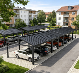 Modern Wind Resistant Steel Structure Carport Metal <b>Frame</b> Sun Shade Shelter - Product Image 5
