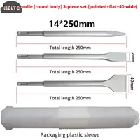 Ensemble de 3 burins SDS - Pointe plate pour le décapage de revêtements, la maçonnerie, le béton, la pierre - Compatible avec les marteaux perforateurs