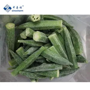 Sinocharm BRC Approved A Dia<2.5cm Wholesale Price IQF Green Okra Bulk Frozen Okra