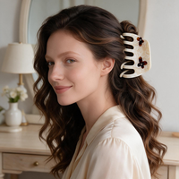 Pince à cheveux en acétate style coréen, motif floral délicat, simple et rétro, couleur unie, pinces requin personnalisées, pinces à cheveux féminines haut de gamme