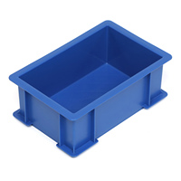 Conteneur empilable carré en plastique PP vierge moulé par injection, vente en gros d'usine, pour environnements industriels et commerciaux modernes