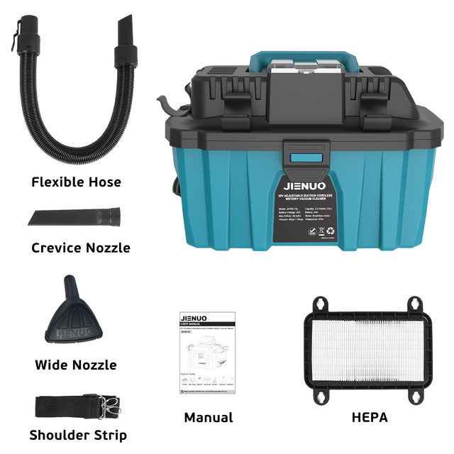 7.5L Cordless Portable Shop Vacuum with HEPA Filter for Home Car and and Workshop
