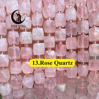 Perles cubiques à facettes Zhe Ying 8 mm 10 mm, perles carrées à facettes en pierre naturelle de quartz pour la fabrication de bijoux, idéales pour colliers DIY