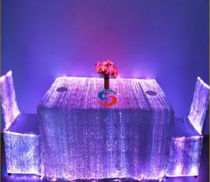 party supplies decorations LED Color Changing led light up fiber optic table cloth for wedding party