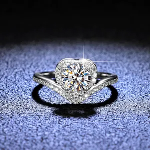 Personal Customize D Color VVS Moissanite Rings 925 Sterling Silver Round Cut Engagement Jewelry Wholesale Prices