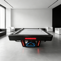 Table de billard SUNDAYS de haute qualité, 9 pieds, avec plateau en ardoise naturelle, base en fer, logo personnalisé