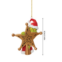 Drôle vert 2D plat poupée acrylique décorations d'arbre de Noël suspendus pendentifs et Figurines cadeaux de Noël