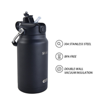 Gourde isotherme 50 oz pour la salle de sport et les activités de plein air, avec logo, 1500 ml, en acier inoxydable, avec poignée