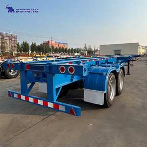 קדימונים משאית משומשים חדשים 40 רגל שטוח חצי טריילר 20 רגל & 40 רגל מטר תחבורה מיכל פלדה לשימוש במשאית - Product Image 2