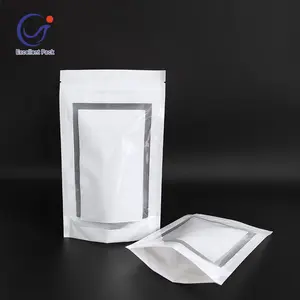 13x20cm grosir plastik putih polos berdiri kantong ziplock dapat ditutup kembali kelas makanan tas kemasan