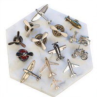 Broche vintage en métal moulé, motif moteur d'avion, style moderne, bouton décoratif, accessoire de costume pour homme, Nouvel An Chinois