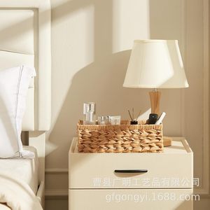 <b>Woven</b> <b>Storage</b> <b>Baskets</b> Rectangle Linen Handmade Office Organizer Desktop <b>Storage</b> - Product Image 2