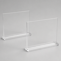 Support de Présentation de Table en Acrylique Personnalisé avec Logo, Double Face, Poli Transparent, pour Promotion de Marque de Restaurant