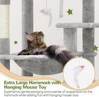 Arbre à chat robuste en gros pour chats d'intérieur, grande tour à chat avec poteau à gratter, hamac, condo pour chats adultes et chatons