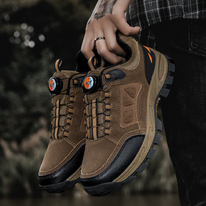 Chaussures de randonnée pour hommes, dessus en daim, semelle extérieure en caoutchouc, doublure en mesh respirant, chaussures de trekking d'automne pour l'extérieur, chaussures de marche à bout fermé, semelle intermédiaire en EVA - Product Image 3