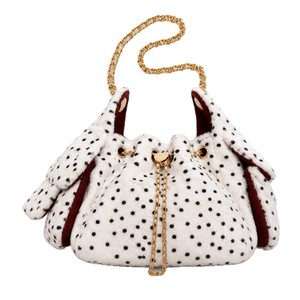 Sac à bandoulière en polyester style influenceur avec chaîne en peluche, imprimé léopard tendance, sac fourre-tout polyvalent à cordon pour le quotidien - Product Image 5