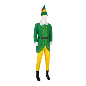Disfraz de elfo navideño para cosplay, túnica verde, pantalones amarillos, traje de fiesta de Halloween para hombres y mujeres - Product Image 2