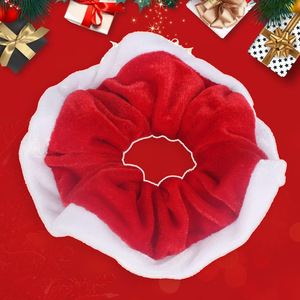 Coleteros de Terciopelo Navideños, Lazos para el Cabello de Tela Sencilla, Rojo y Verde, Accesorios para el Cabello Navideños para Mujer, Venta al por Mayor - Product Image 5