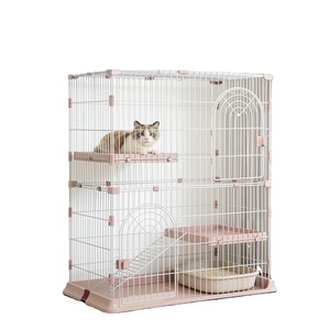 Deluxe Multi-Layer Solid <b>Cat</b> Cage Removable Design Large Space Carabiner Fixing Strong Durable Pet Cage Security Door Lock <b>Box</b> - Product Image 1