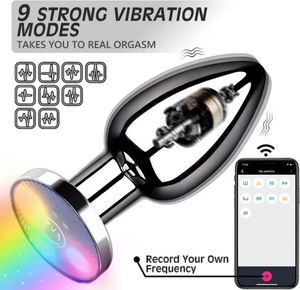 هزاز شرجي يتحكم به عن بعد عبر تطبيق، 3 أحجام، قابس شرجي معدني آمن مع ضوء وامض، مدلك البروستاتا للرجال، هزاز لعبة جنسية للنساء - Product Image 3