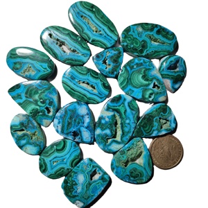 Vente en gros de pierres précieuses en vrac de qualité supérieure, cabochons naturels, vernis lisse, chrysocolle malachite druzy pour la fabrication de bijoux - Product Image 4