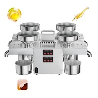 220v/50hz monophasé 1200W presse à huile automatique Machine tournesol cacahuète sésame huile pressage comestible quatre têtes presseur d'huile