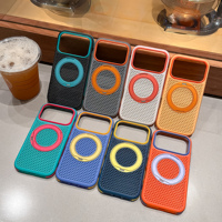 Casing Magnetik 3D Mesh Grid Trend Mewah untuk iPhone 18 Pro Max 17 16 15, Daya Hisap Kuat 2300GS, Dudukan Putar, Pelindung Hibrida Tiga Lapis