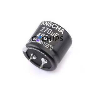 Condensateur électrolytique en aluminium à encliquetage LSG400M277S253S1AA, composant traversant (THT), D30xL25mm 270uF 20% 400V 10mm - Product Image 1