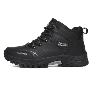 Scarponi <span class=keywords><strong>da</strong></span> <span class=keywords><strong>Trekking</strong></span> Antiscivolo <span class=keywords><strong>da</strong></span> Uomo <span class=keywords><strong>con</strong></span> <span class=keywords><strong>Tacco</strong></span> Medio e Protezione Antiurto, <span class=keywords><strong>Scarpe</strong></span> <span class=keywords><strong>da</strong></span> Arrampicata <span class=keywords><strong>con</strong></span> Tomaia in Pelle Verniciata per Estate, Inverno e Autunno - Product Image 4