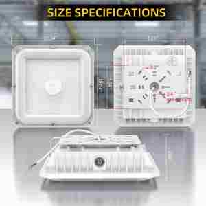 Luminaire LED pour auvent 100W/80W/60W CCT réglable 4.5/5/5.7K 100-277VAC avec cellule photoélectrique intégrée, luminaire extérieur commercial - Product Image 5