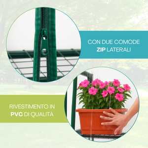 Mini invernadero de 2 niveles para plantas 69x49x95 cm, estructura de acero con cubierta de PVC, para uso en balcón o jardín. - Product Image 3