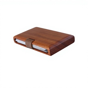 AZ ENTERPRISES Porte-cartes de visite en bois personnalisé fait main, couleur bois naturel, pour réception et bureau - Product Image 5