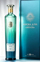 Bouteille de Tequila en Cristal Premium, Verre Facetté Bleu, Contenant Décoratif Vintage pour Spiritueux, Embouteillage Personnalisé OEM, Vente en Gros pour Distilleries