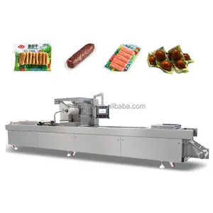 automatic food vacuum packaging machine sausage meat stretch film packing machine