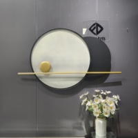 Décoration murale circulaire créative simple de style nordique 100x60cm, décoration murale suspendue en métal pour hôtel, appartement