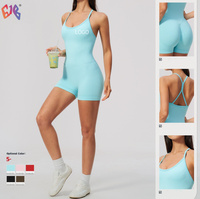 Nouvelle combinaison de yoga sans manches pour femme, short moulant, effet push-up, une pièce, tenue de sport et fitness