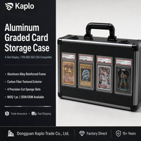 Étui pour cartes gradées en alliage d'aluminium avec cadre renforcé en fibre de carbone, 4 emplacements, mallette de présentation étanche et résistante aux rayures avec serrure