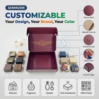 Boîte d'expédition en carton ondulé personnalisée pour vêtements, chaussettes, fourrures, emballage cadeau, matériaux recyclés, papier kraft, taille et couleur personnalisées