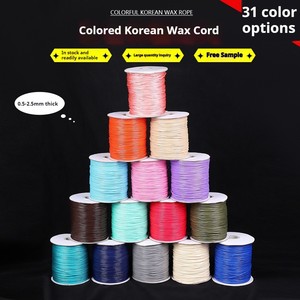 Cordon coréen coloré Wanyu en stock <span class=keywords><strong>pour</strong></span> la confection de colliers et <span class=keywords><strong>bracelets</strong></span> DIY, matériel de tissage fait main <span class=keywords><strong>pour</strong></span> la confection de vêtements, couleur unie - Product Image 1