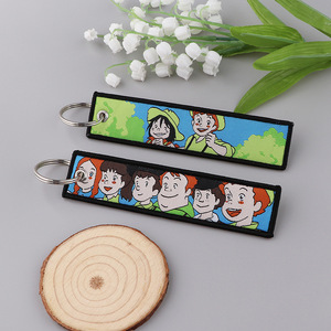 Oferta Especial: Llavero de Tela Bordado con 9 Diseños de la Serie Americana Friends, Etiqueta Tejida de Anime para Colgar - Product Image 1