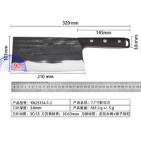Set pisau daging profesional 4CR13 pisau daging hitam pisau koki Mesir Set pisau dapur tempa tangan Viking