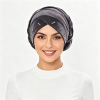 HZM-26423 Jolies casquettes turban en velours perlé, foulards africains, bonnets chimio, chapeaux musulmans, bonnets, bandanas