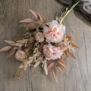 Arrangement floral artificiel Saya, pivoine et pissenlit, en tissu tissé plastique, décoration intérieure, bouquet de mariage CF01276 - Product Image 3