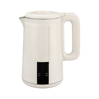 Bouilloire électrique sans fil à double paroi de 1,7 L, design moderne, commande mécanique, arrêt automatique
