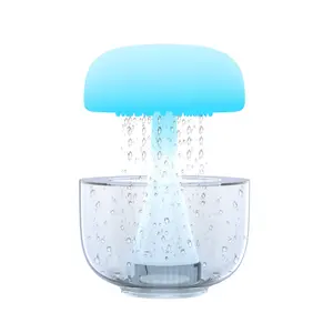 Transparantie Watertank Etherische Olie Aromatherapie 7 Kleuren Nachtlampje Regent Ontspannend Geluid Mist Regenwolk Luchtbevochtiger